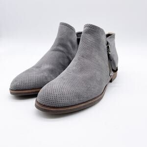 Dr. Scholls Women's Astir Gray Perforated Side Zip Ankle Boots Size 7
